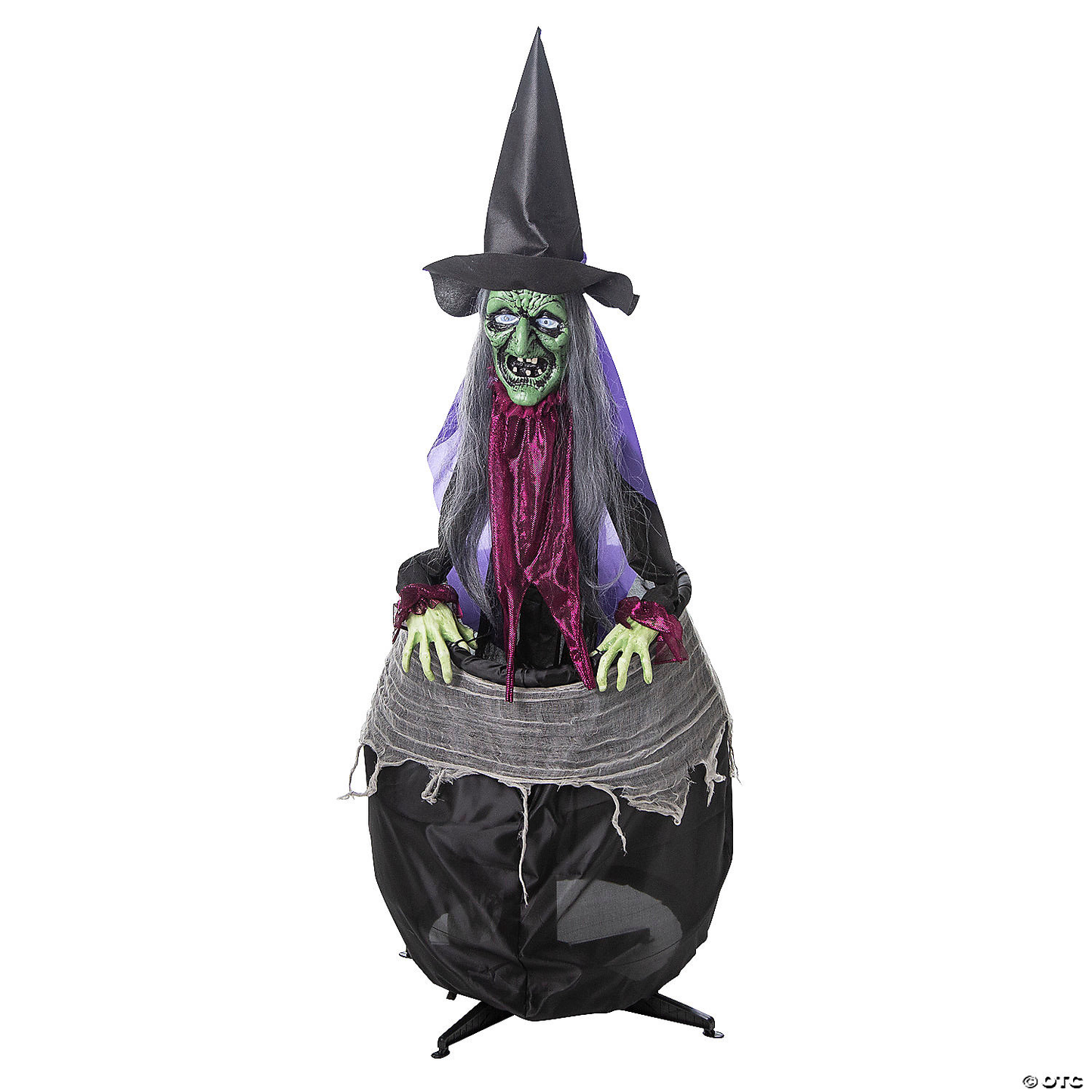 2024 NEW 5 Ft. Witch with Cauldron Animated Prop