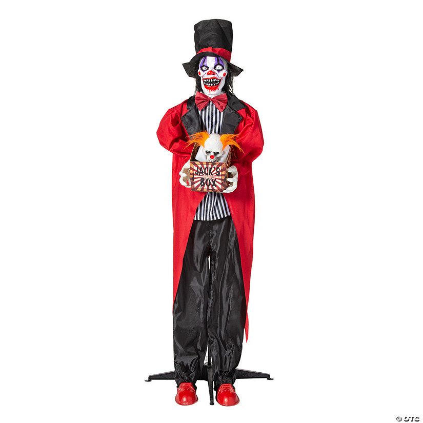 2024 NEW 6 Ft. Shaking Clown Holding Jack-in-the-Box Head Animated Prop