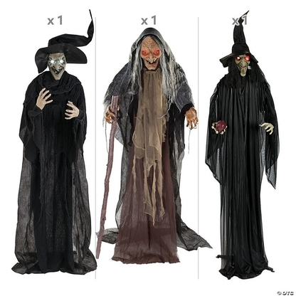 2024 NEW Trio of Witches Standing Halloween Decorations Kit - 3 Pc.