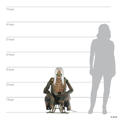 2024 NEW 36" Animated Crouching Bones Prop