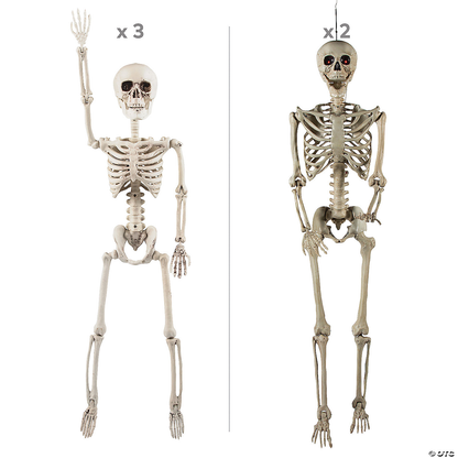 2024 NEW Posable Skeleton Family Halloween Decorating Kit - 5 Pc.