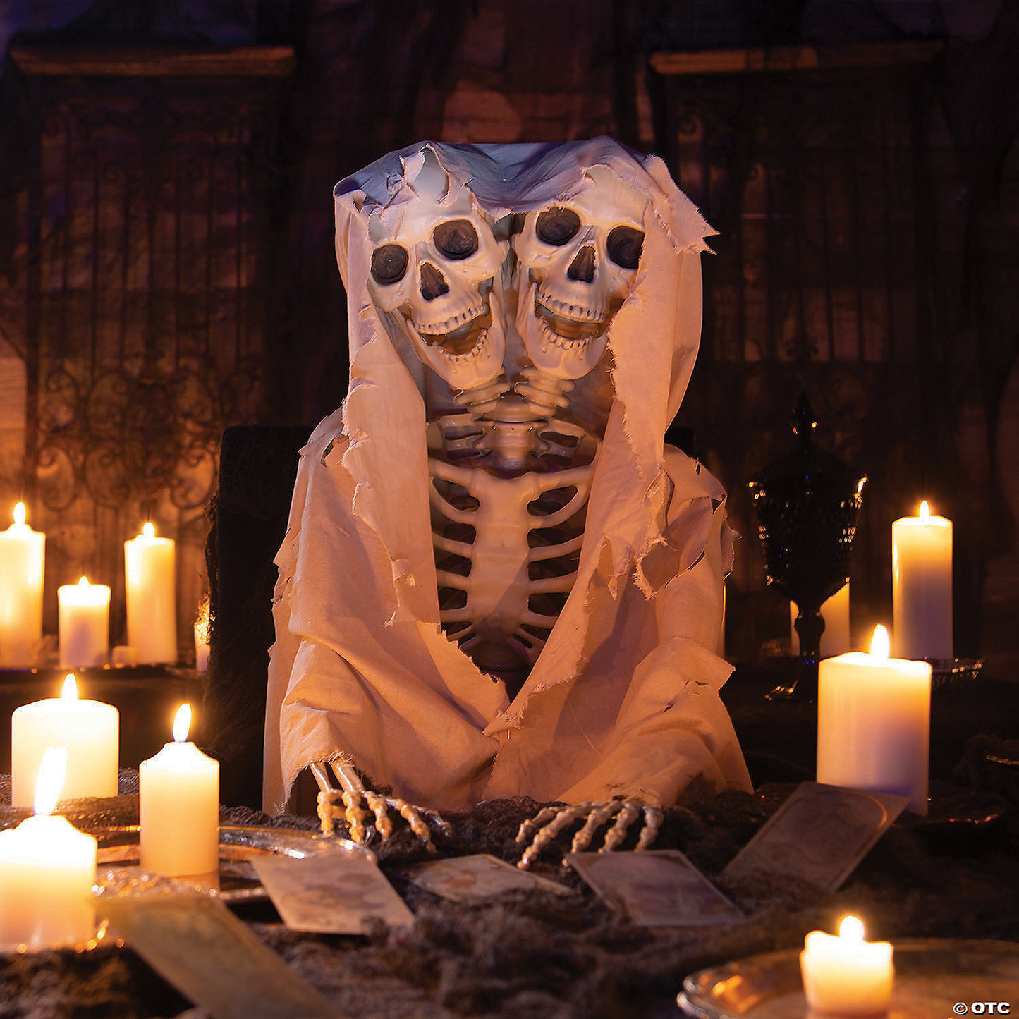 2024 NEW 5 Ft. Two-Headed Life-Size Posable Skeleton Halloween Decoration