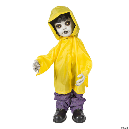 NEW Standing Doll in Raincoat Halloween Decoration