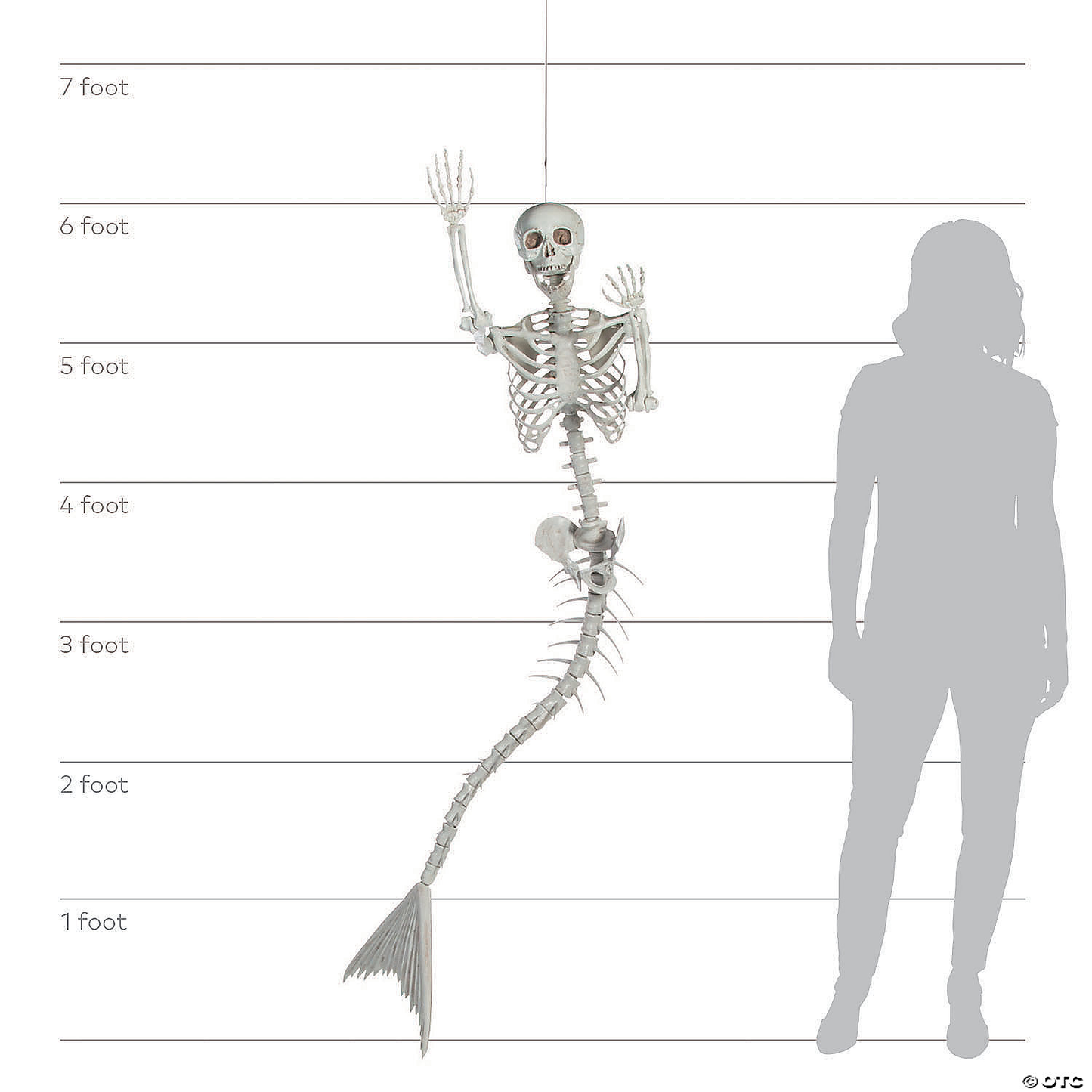 2024 NEW Life-Size Original Mermaid Skeleton Halloween Decoration